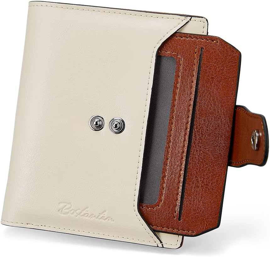 BOSTANTEN Women Leather Wallet RFID Blocking Small Bifold Zipper Pocket Wallet Card Case Purse with ID Window - Image 8