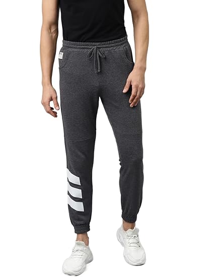 Men's Cotton Blend 3 Stripe Print Regular Fit Joggers - Trackpant with Drawstring Elastic Waistband, Lower for Jogging, Gym, Sports & Dailywear