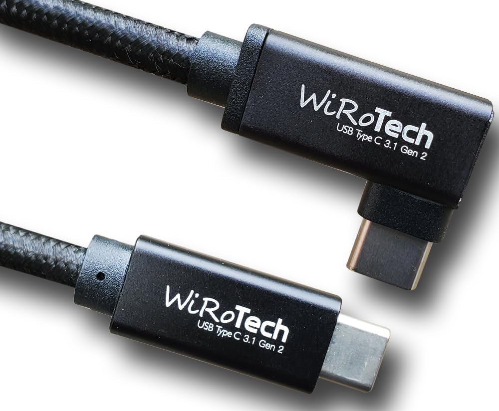 USB C to USB C Cable 10ft, 90-Degree, USB 3.1 Gen2 10Gbps 100W PD Fast Charging | Link Cable | 4K@60Hz Video E-Marker | MacBook iPad Pro Samsung Galaxy PS5 (Black, 90-Degree)