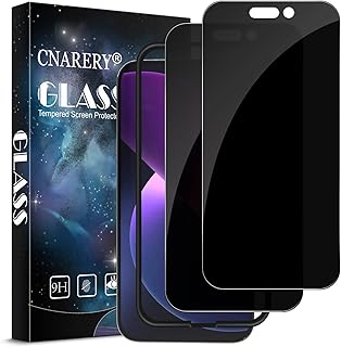 [2 Pack]Cnarery Privacy Screen Protector for iPhone 14 Pro 6.1 inch, Full Coverage 28° Anti Spy 9H Hardness Tempered Glass with Alignment Frame Easy Installation Anti peeping