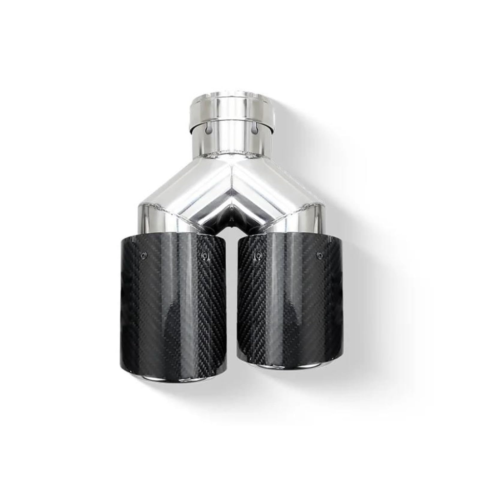Embout pot d'échappement carbone noir brillant double sortie ID51