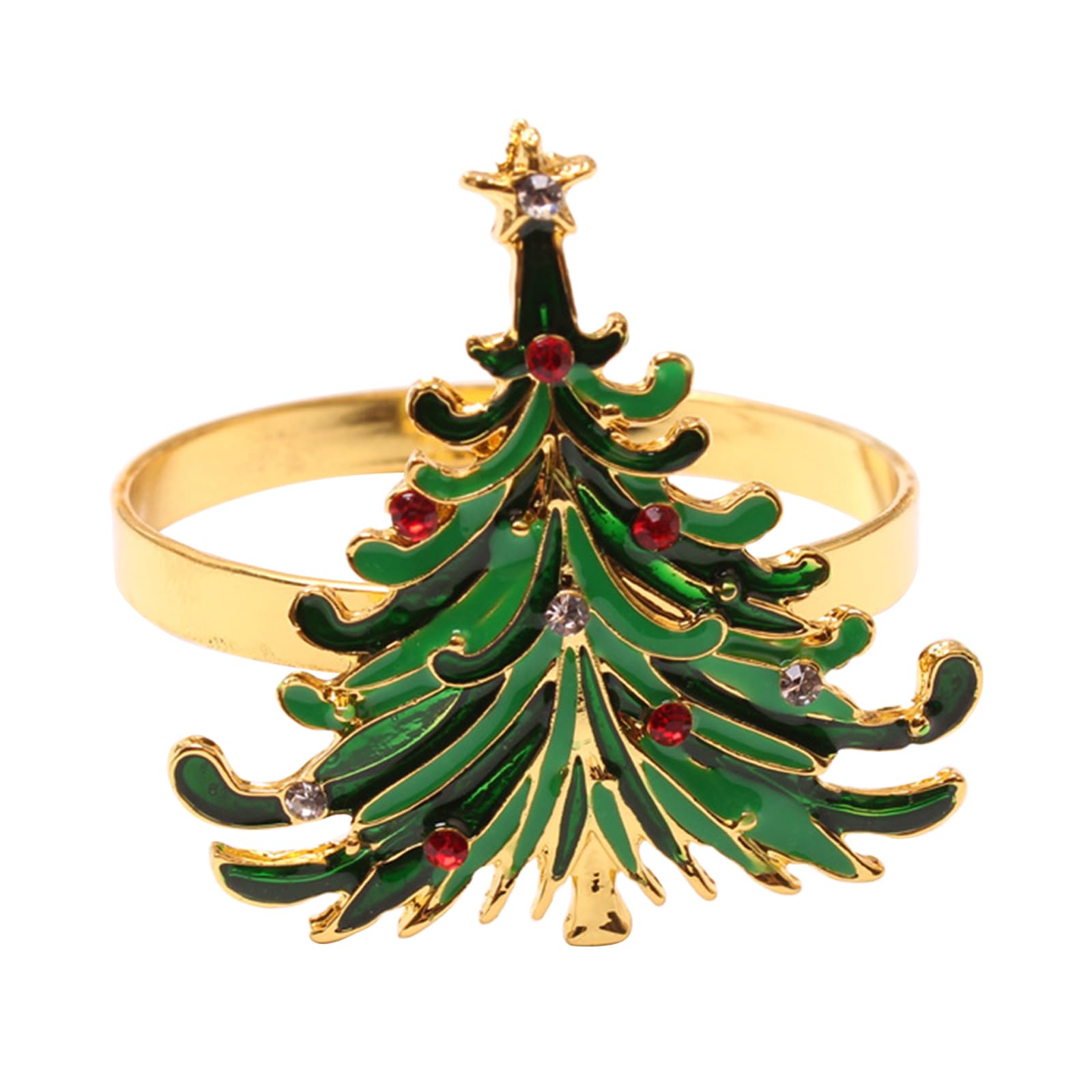 Christmas Tree Napkin Rings, Sparkling Decorative Christmas Themed Napkin Holder, Reusable Alloy Napkin Buckles for Dinner Party (3pcs)
