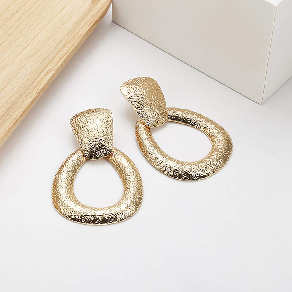 Geometric Plated Drop Earrings