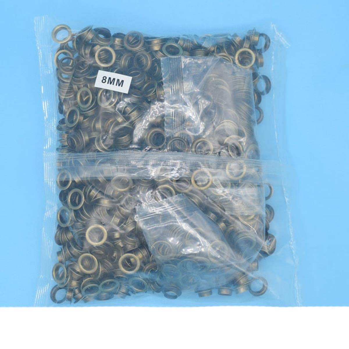 1000 Sets Metallösen für Taschen, Lederzelte, 8 mm, 10 mm, 12 mm, 14 mm, Ösen, Bastelbedarf, Stoff, Kleidungszubehör, 8 mm, Bronze
