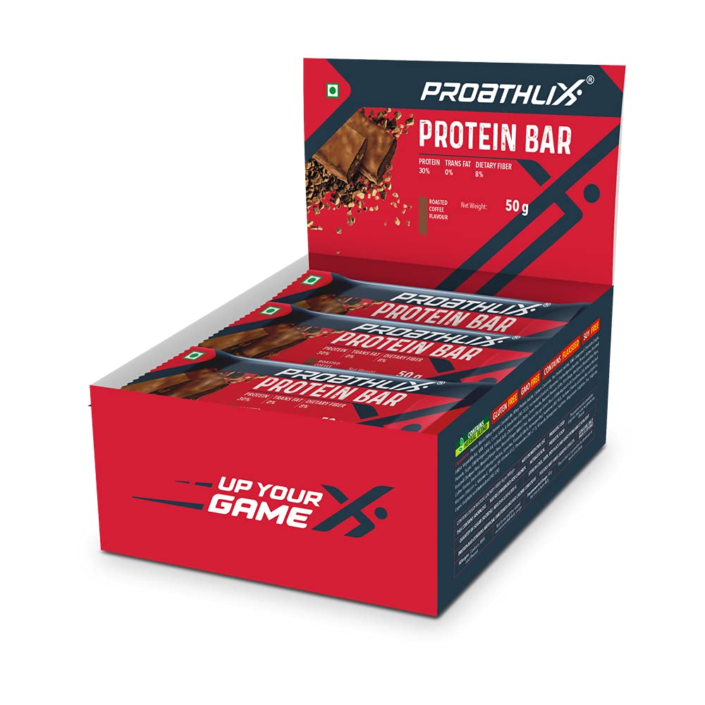 Proathlix Protein Bar Coffee 50 Gram (Pack Of 12) | 15G Protein With 0 Trans Fat | Contain Flaxseed | Soy & Gluten Free (B09FLCW33X) Amazon Price History, Amazon Price Tracker