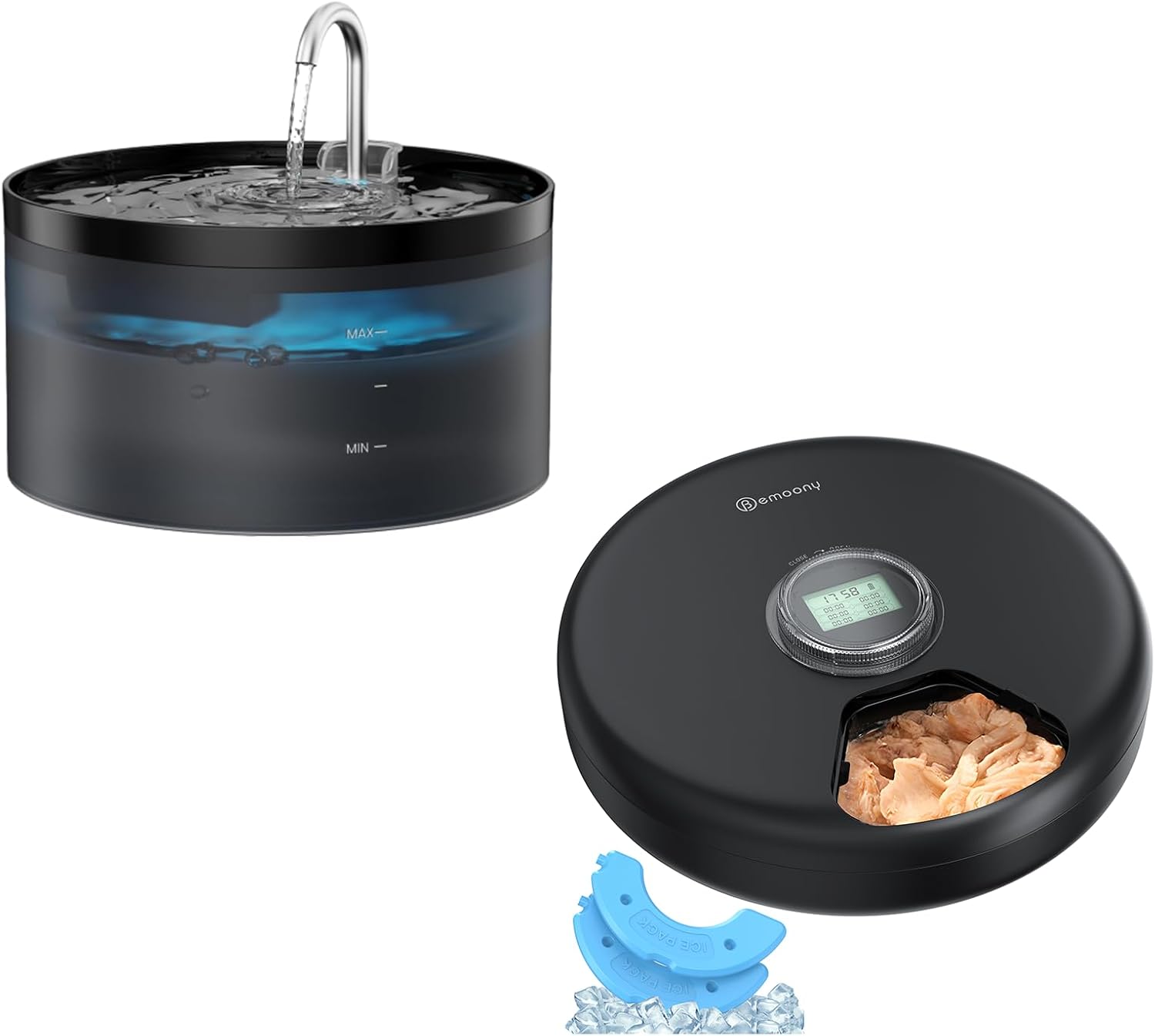 Cat Water Fountain and Automatic Cat Feeder Wet Food
