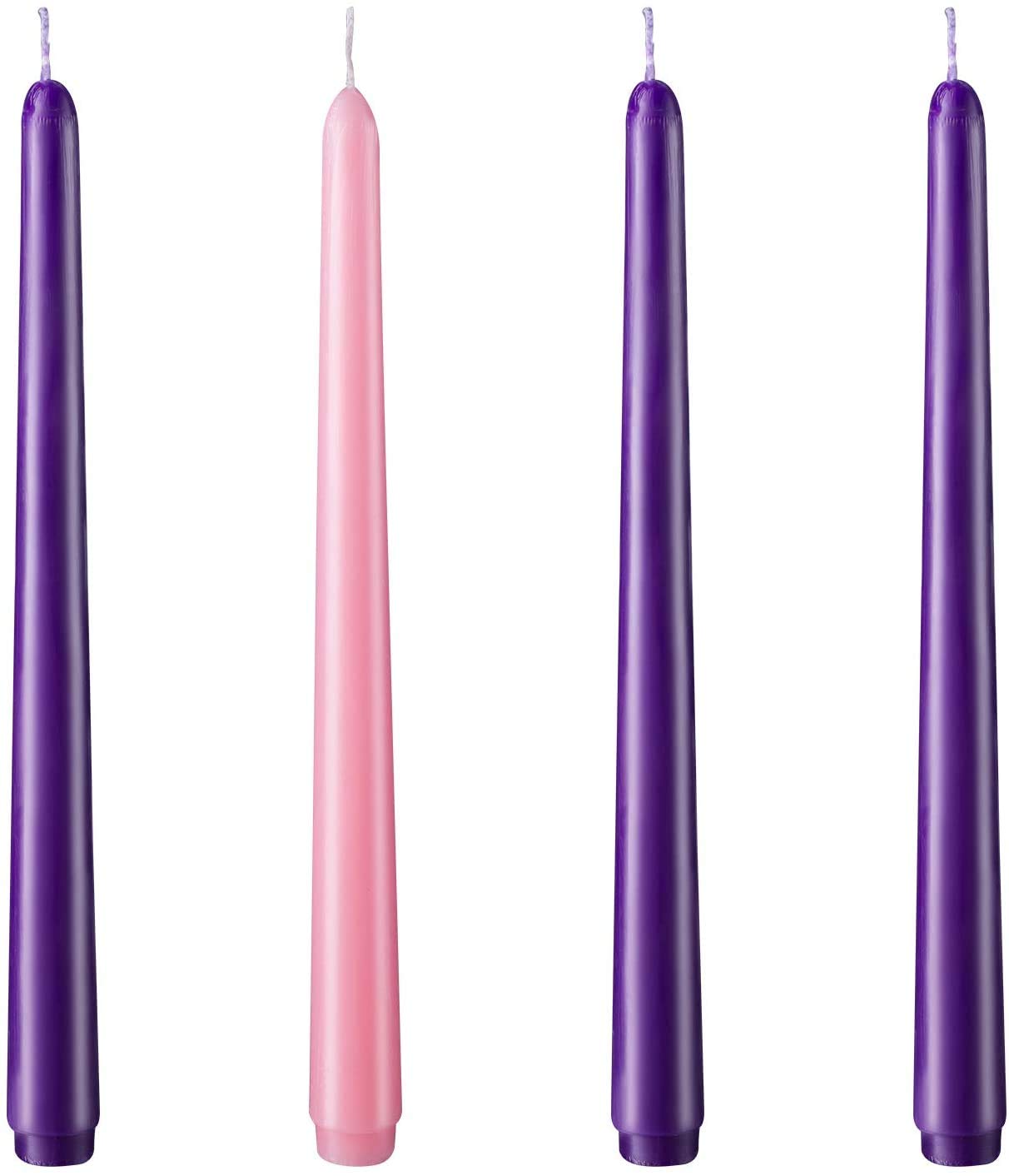 YYCH Dripless Taper Candles 10", Unscented Dinner Candle Set of 4 for Home Décor, Wedding Receptions,Celebrations,Baby Showers & More (Purple&Pink)