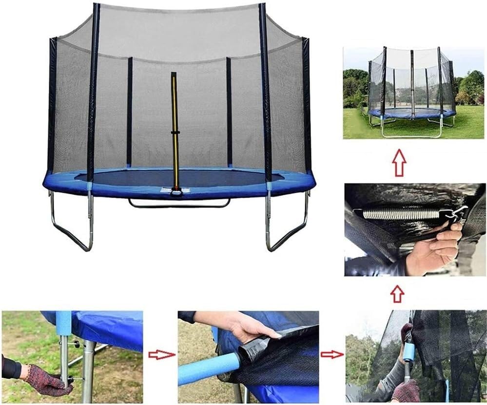 TFG - Ttfd Trampoline Nets, Fence Nets, Trampoline Replacement Nets, Suitable for Most Trampolines, Easy to Assemble(16ft-12poles)