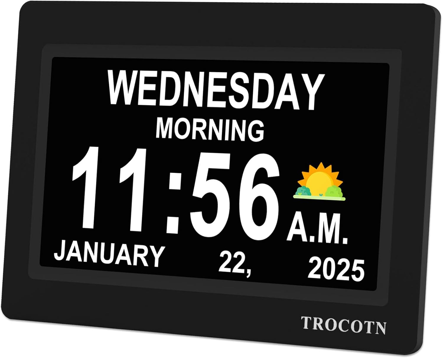 TROCOTN 7 Inchs Digital Clock Calendar Clock Large Display Alarm Clock ...