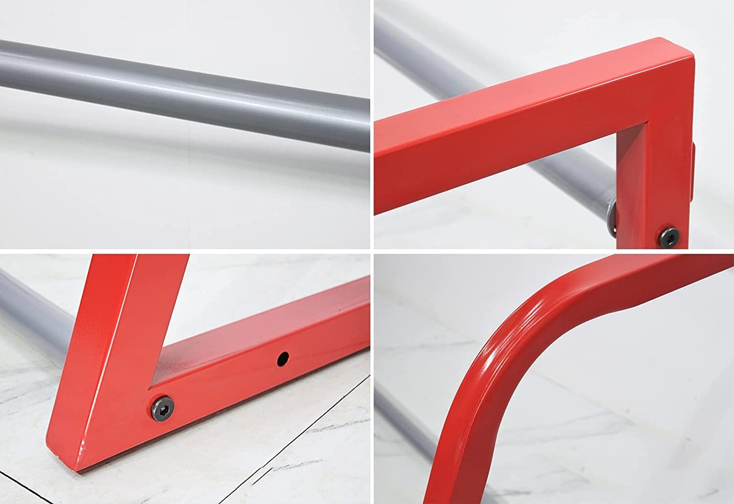 Porta Pneumatici da 127 cm/50, Montaggio a Parete, per Garage, Auto, casa, Rosso, Organizer per Pneumatici in Metallo