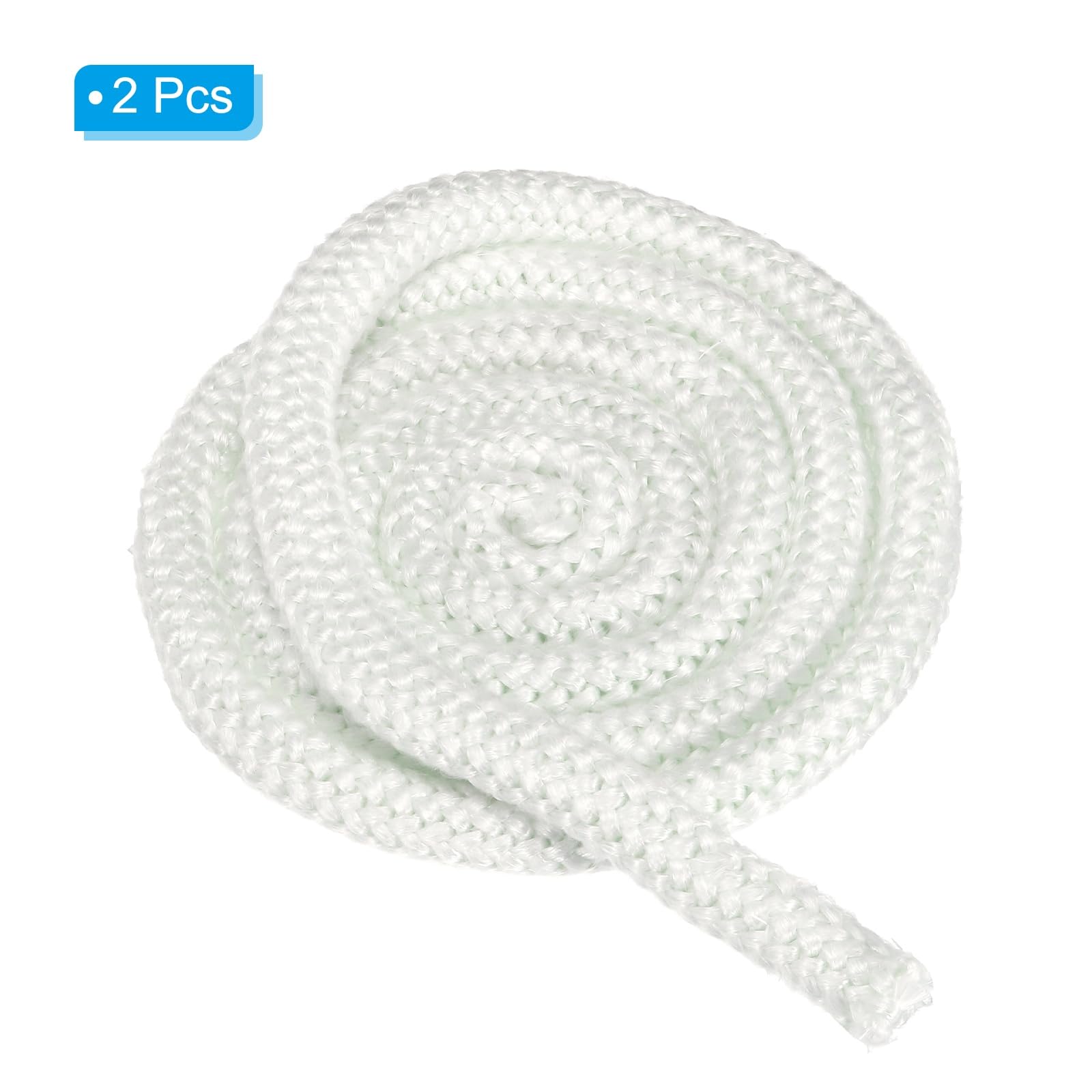PATIKIL Guarnizione Per Stufa 16mm x 2.5 Metri, 2Pcs Cordone Rotondo In Fibre Di Vetro Resistente Ad Alte Temperature Per Stufe Porte Di Camini, Bianco