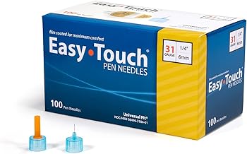 Easy Touch Insulin Pen Needles, 31G, 1/4-Inch/6mm, Box of 100
