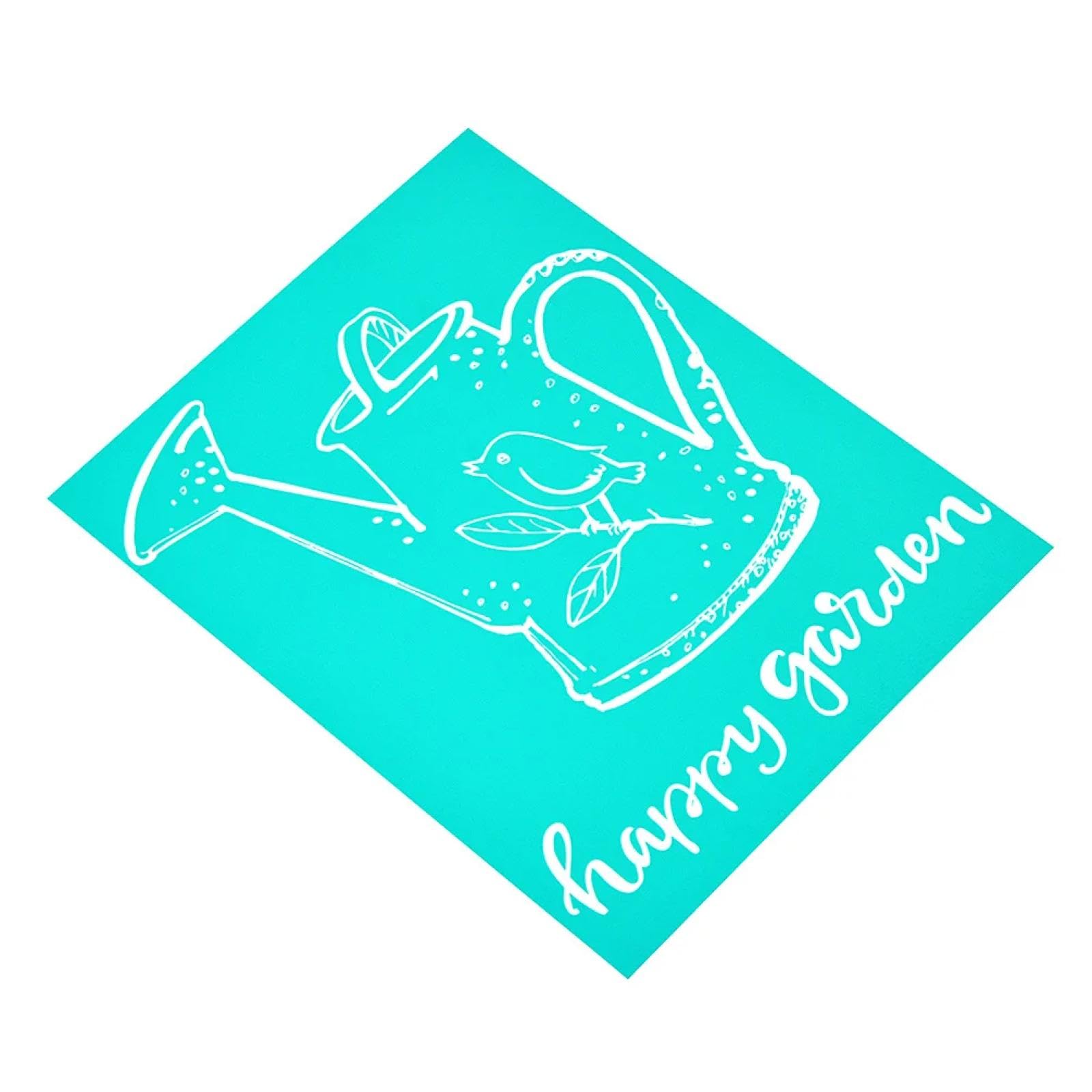 MANGOUSONG Screen Printing Kit,21x28cm Happy Garden Silk Screen Stencils Reusable Silkscreen Print Kit for Printing Handbag Decoration Template Seal Tool