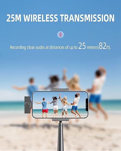 Miniatura 5 de Micrófono de solapa inalámbrico, micrófono inalámbrico con clip en la solapa para Android, iPhone, Pad, computadora portátil grabación de video,