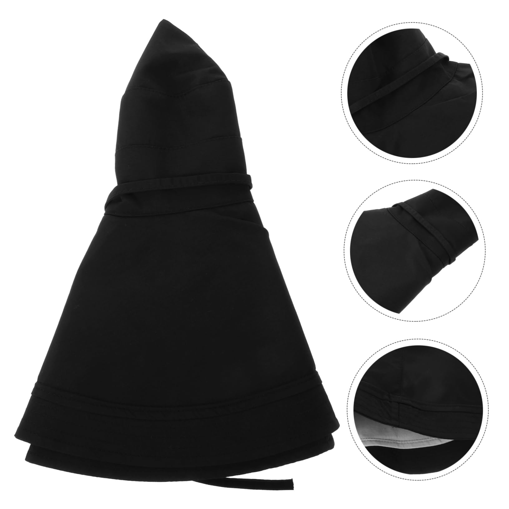 Sombrero de ala Ancha Sol para Mujer Negro Plegable UV