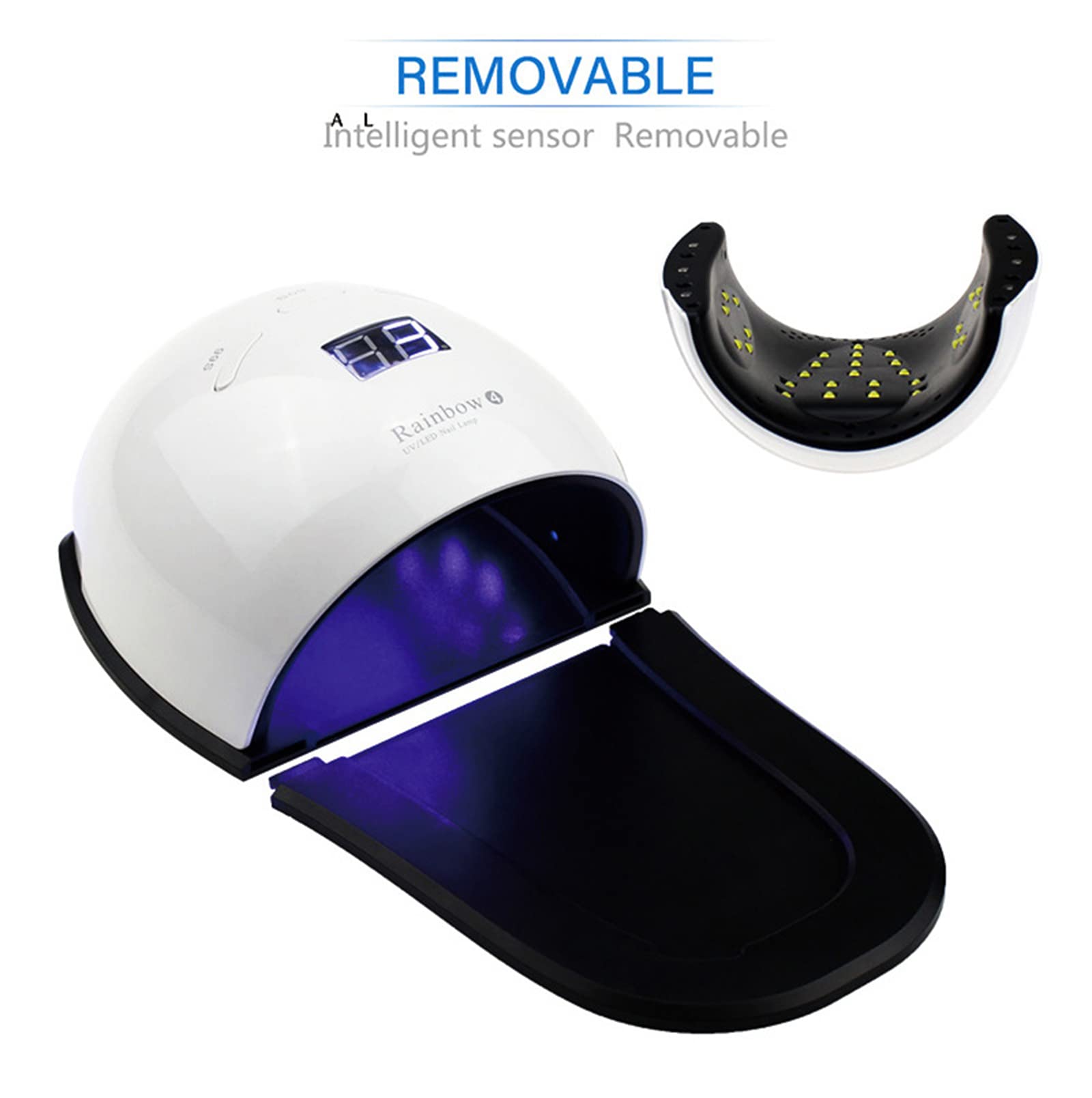 Asciuga smalto per unghie, lampada LED per unghie, lampada sensore intelligente 48W 30 LED lampada per asciugatura smalto gel con piedini sensore automatico per manicure