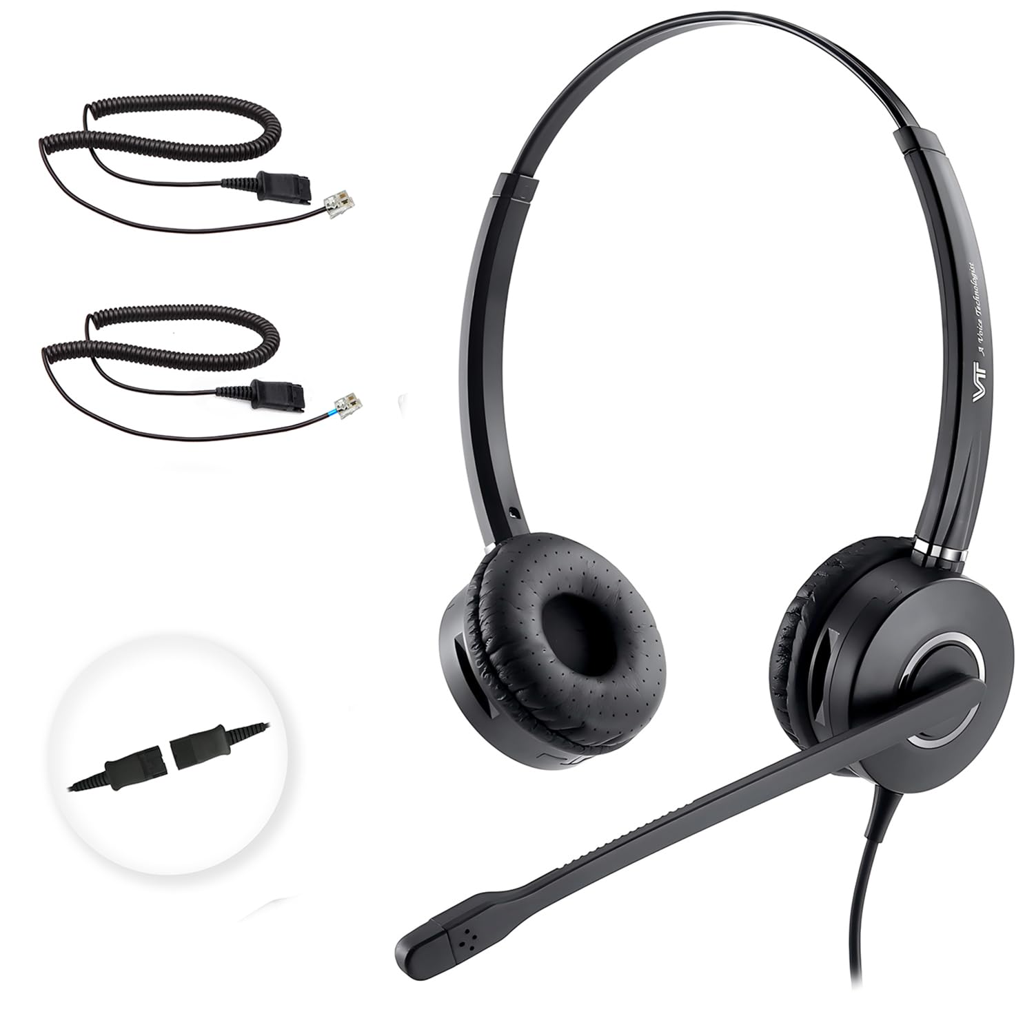 Auriculares de teléfono con cancelación de ruido QD VT y cable RJ09 para Polycom y Yealink 6