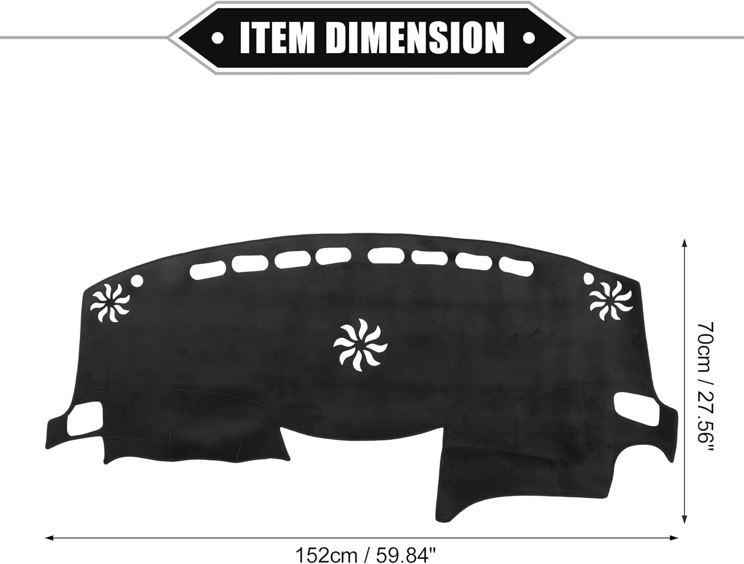 Car Dashboard Cover Compatible for Infiniti QX60 2012-2018, Protective Flannels Black Center Console Interior Trim Dash Cover Mat