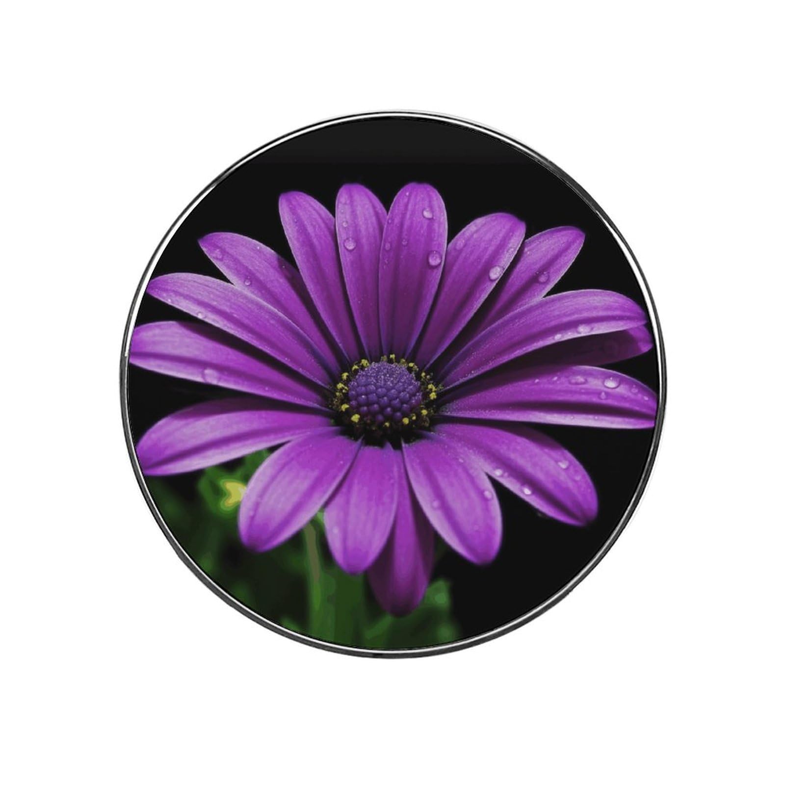 Purple Daisy Customizable Refrigerator Magnets, Strong Magnetic Fridge Stickers, Funny Round Decorative Fridge Magnets for Home Kitchen, Whiteboard, Locker, and Office