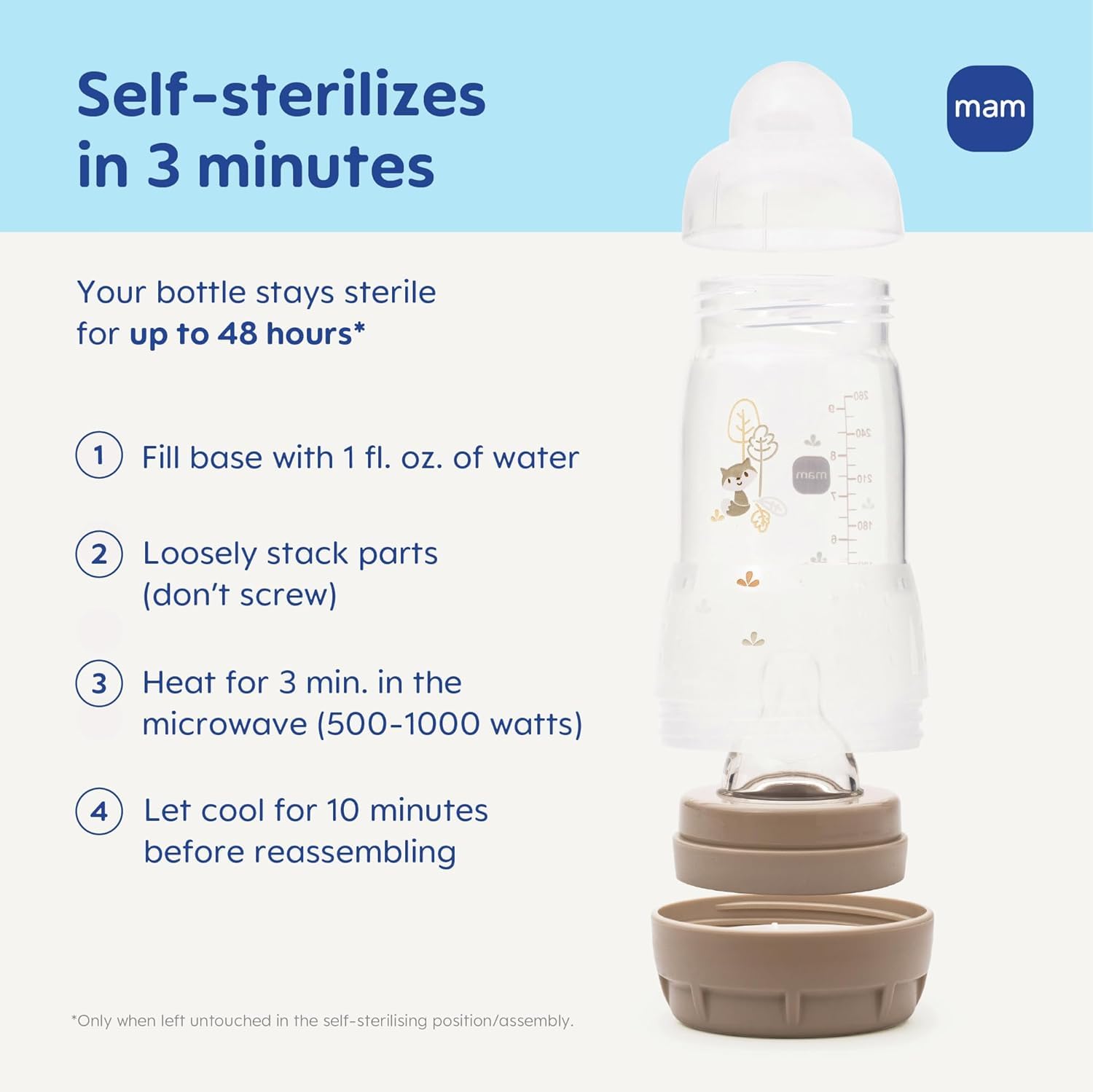 MAM 5oz Easy Start Anti-Colic+ Vented Baby Bottle, 0+ Months, 4 Pack, Boy