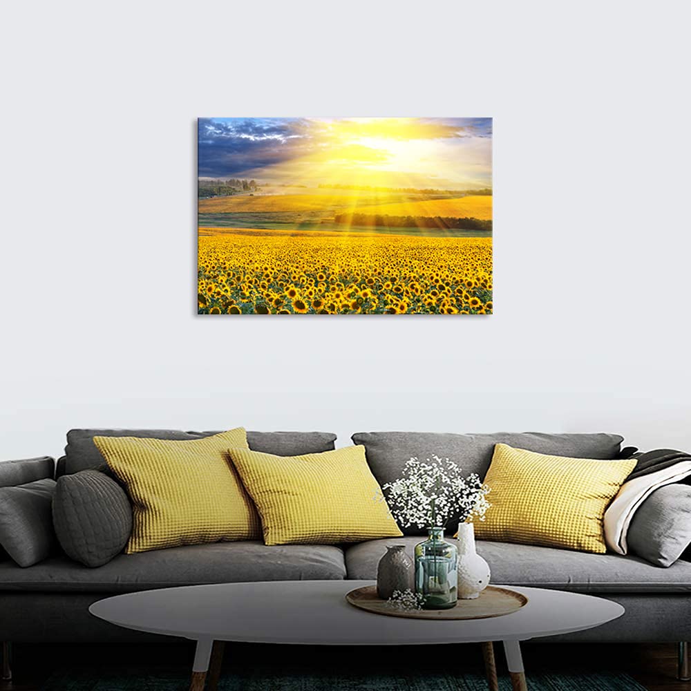Amazon.co.jp: 絵画 向日葵 風景画 ポスター 絵画 インテリア 額付き