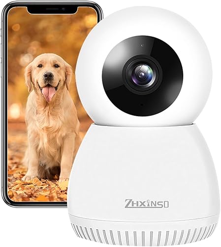 Cámara de seguridad para interiores, cámara de seguridad para el hogar panorámica e inclinación de 1080P para mascotasmonitor de bebéancianos, 2.4