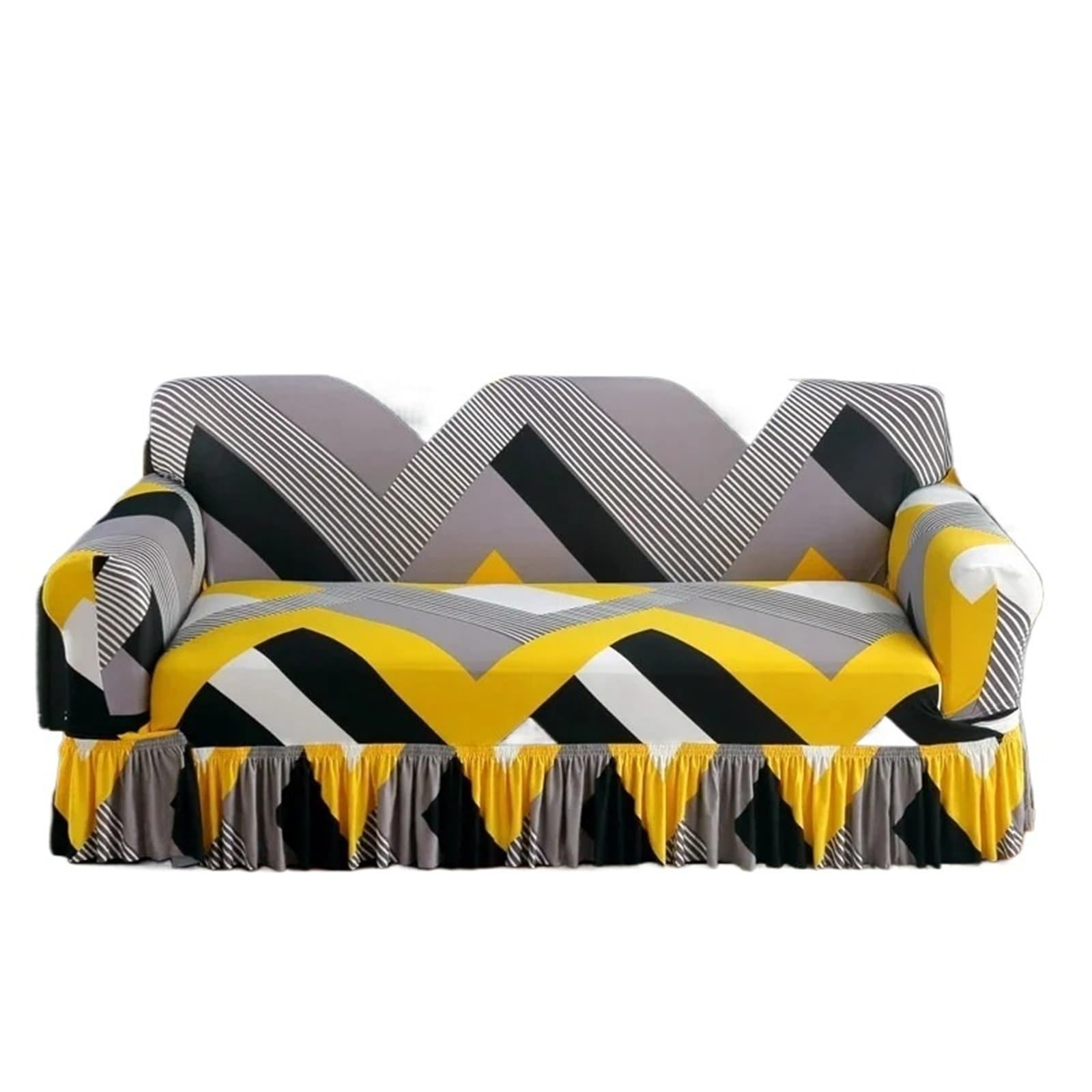 Housse de canapé extensible 4 places lavable pour grand salon