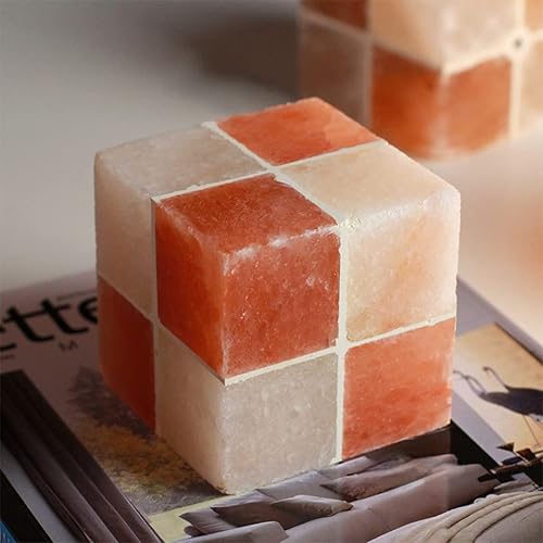 Miniatura 5 de Lámpara de sal del Himalaya, lámpara de sal de cristal, luz nocturna de mineral, lámpara de sal Tesseract, lámpara de noche romántica recargable con