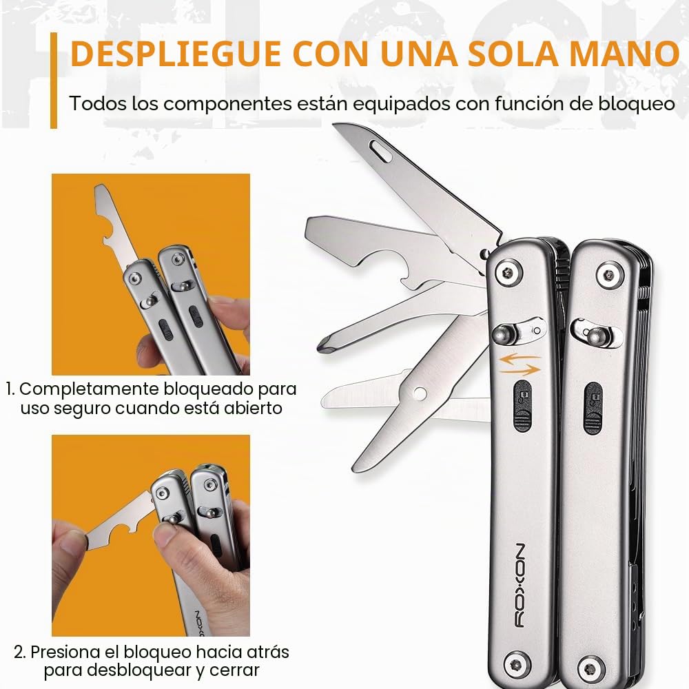 Roxon S804 Flex: Diseño modular de código abierto y multiherramienta | Para el uso diario (EDC), aficiones y actividades al aire libre