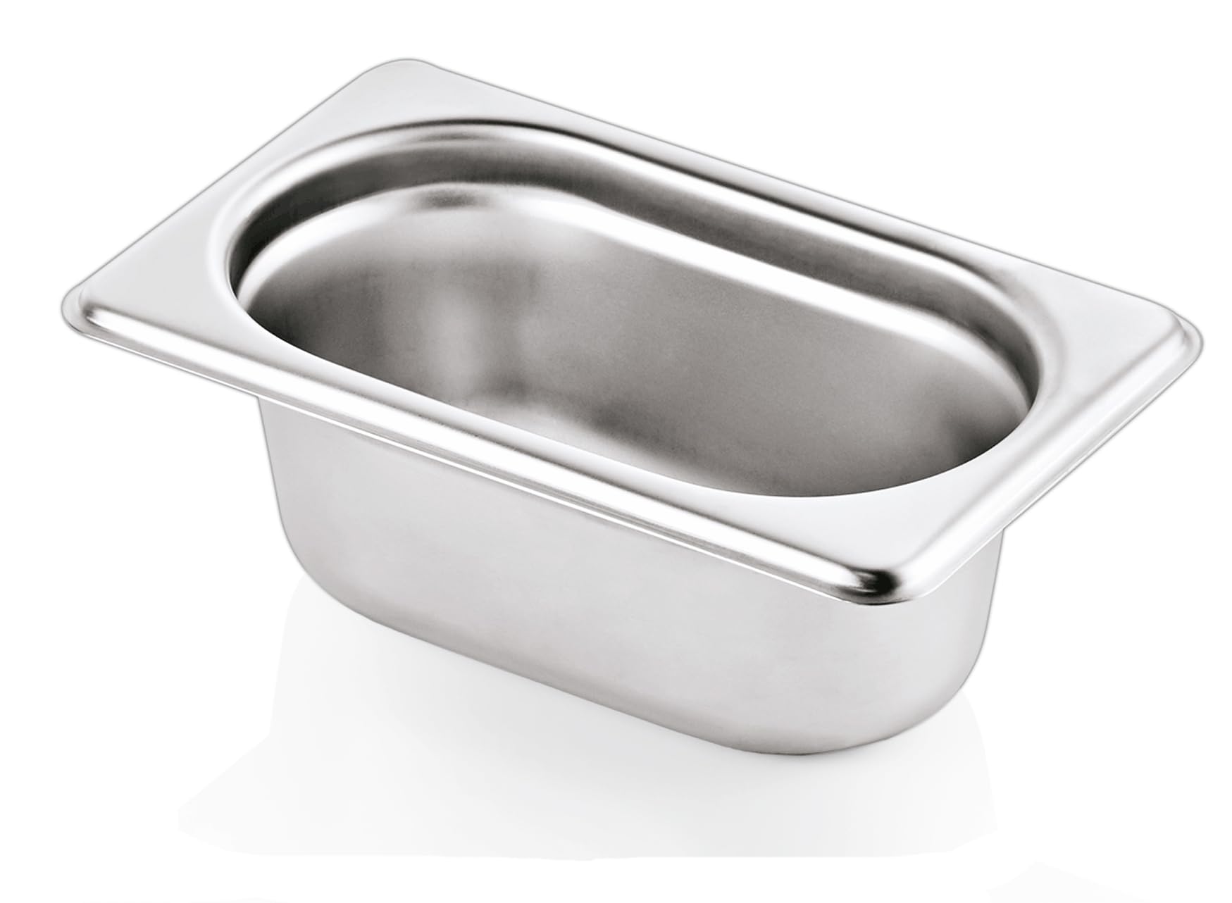 Morleos GN Behälter Gastronorm | Edelstahl | -40 °C bis 300 °C | Gastronomie Gastronormbehälter Servierschale Catering Lebensmittel- Zutaten- Eiscremebehälter (GN 1/9, 100mm | 0,8 Liter)