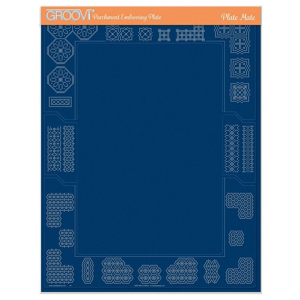 Plaque pour grille carrée A4 Clarity Stamps Groovi pour gaufrage