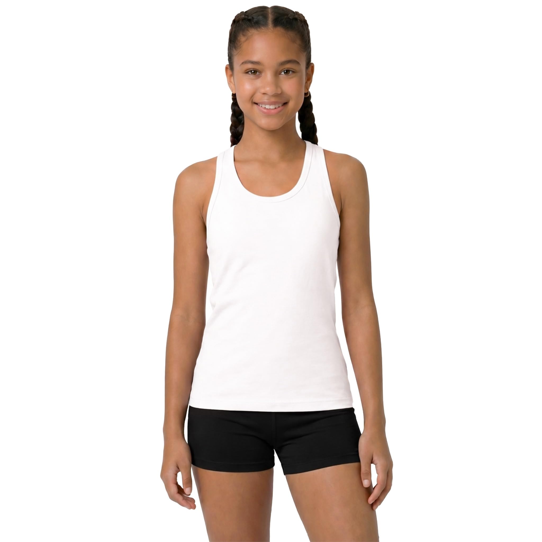 Lilax Girls Cream ' Racerback Tank Top 8