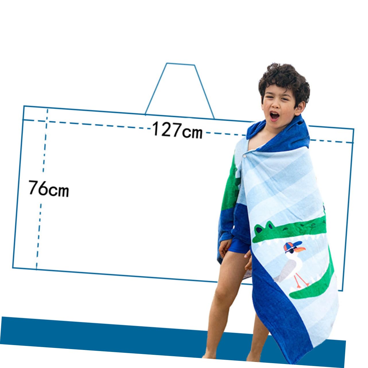 Veemoon Kapuzenhandtuch für Kinder aus Baumwolle, Groß, mit Kapuze | Strandponcho für Zuhause und Strand, Hautfreundlich und Schnelltrocknend, mit Cartoon Grafiken