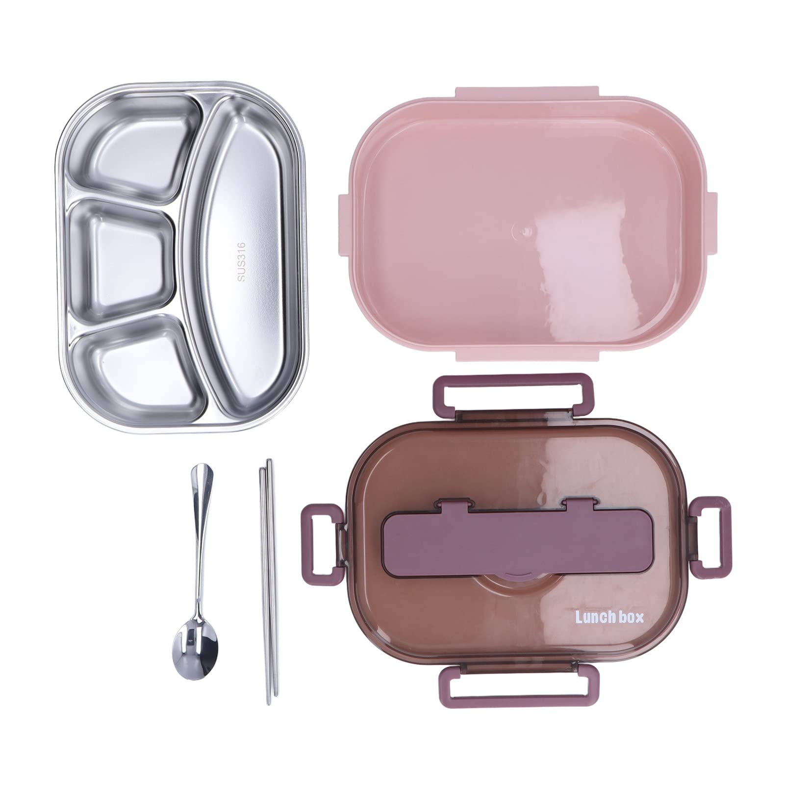 Geïsoleerde Lunchbox RVS Lille Home Geïsoleerde Roestvrijstalen Lunchbox 600ml - 2 Laags Bento Met Tas | Lekdicht & Geschikt Voor Dieet Lekvrije Snackcontainer Dieet