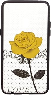 جراب ظهر بتصميم سادة باطار أسود وطبعة زهرة من البولي يوريثين الحراري لهاتف أوبو F5 - شفاف