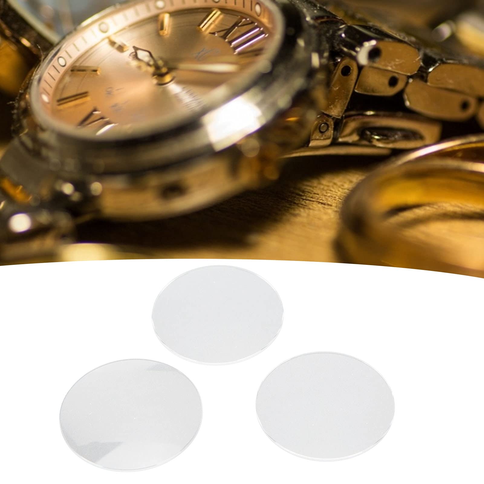 3 Stück einhügelige Saphirglas-Uhrgläser, 39 mm – 40 mm flaches Uhrenlinsenglas, Kratzfest als Ersatz für die Uhrenreparatur, hohe Klarheit mit glatter, abgeschrägter Kante