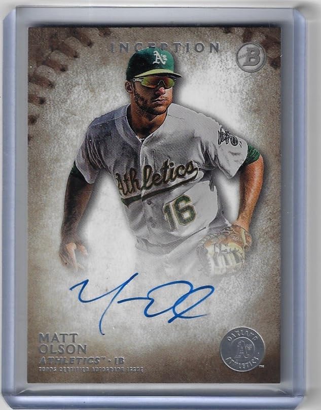 Matt Olson Autographed Prospect Autograph Collectible Baseball Card - 2015 Bowman Inception Collection Baseball Card #PA-MO (A's)