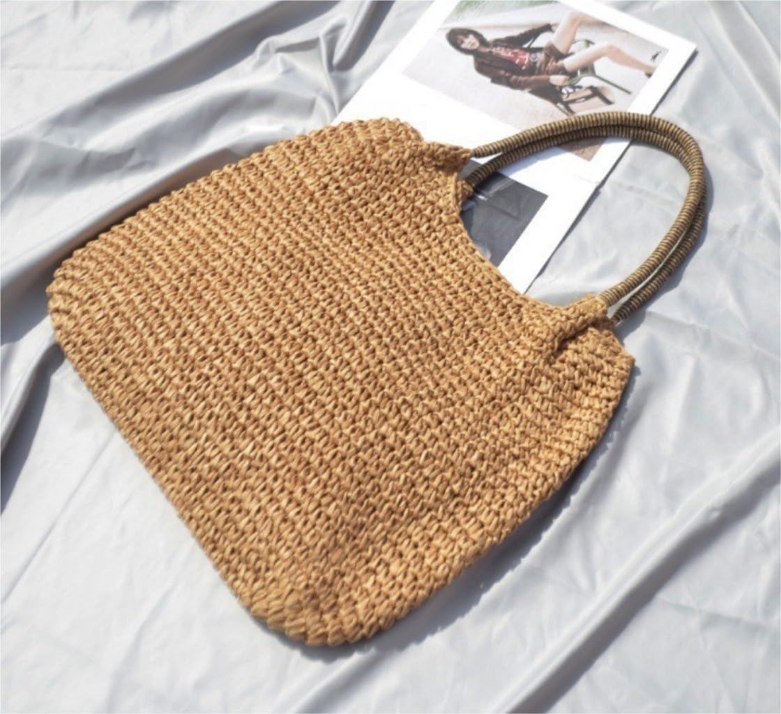 Bolso de Paja Bolso de Paja Ligero para Mujer, Bolso Playa, Tejido Grande Mujer