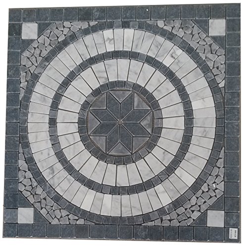 Superficie: Matt Rosone in marmo 66 x 66 cm Grigio/Crema naturale pietra mosaico einleger 044