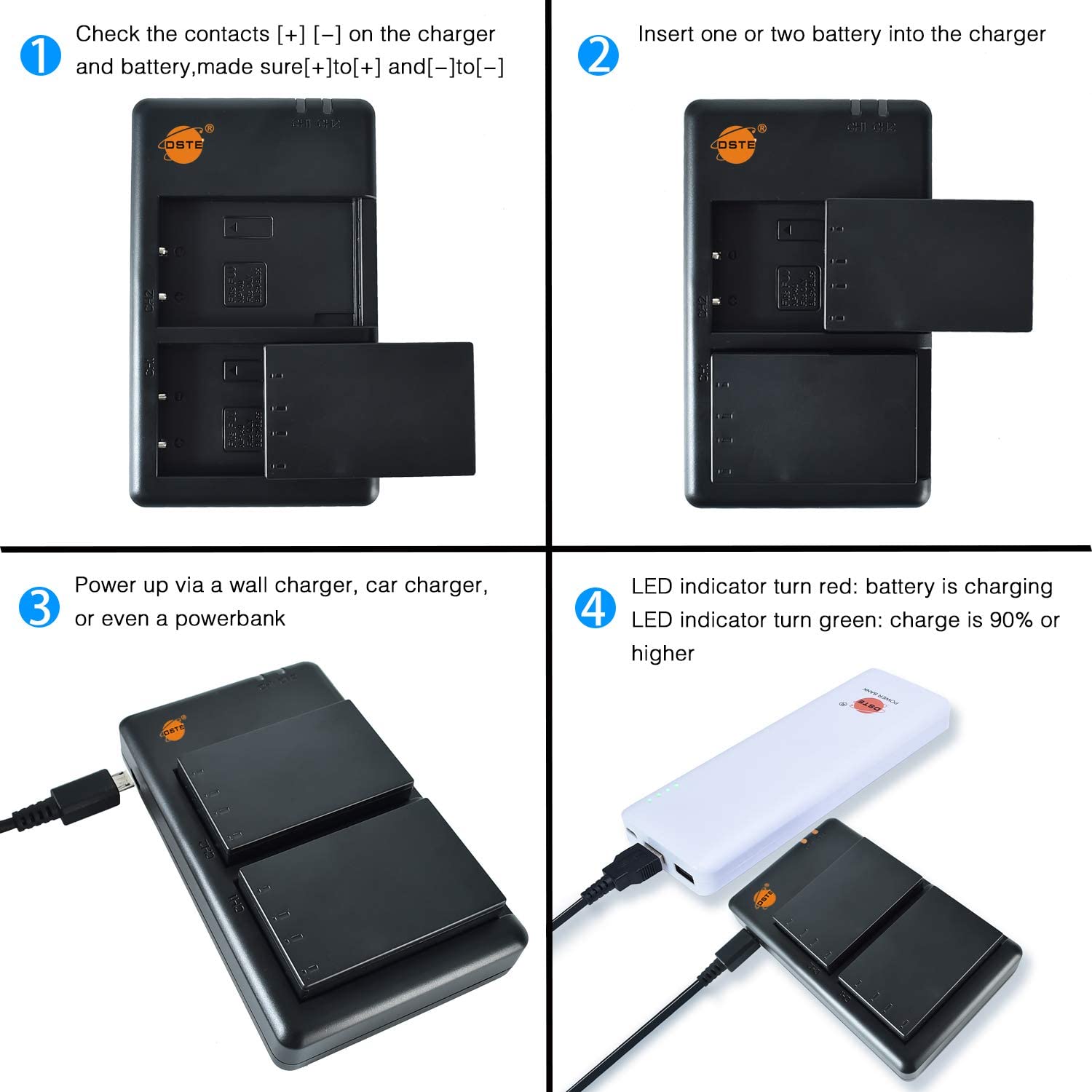 DSTE 2X NP-140 Li-Ion Batería Traje y Cargador Micro USB Compatible con Fuji FinePix S100FS, S200EXR, S200FS, S205EXR DSTE 2X NP-140 Li-Ion Batería Traje y Cargador Micro USB Compatible con Fuji FinePix S100FS, S200EXR, S200FS, S205EXR