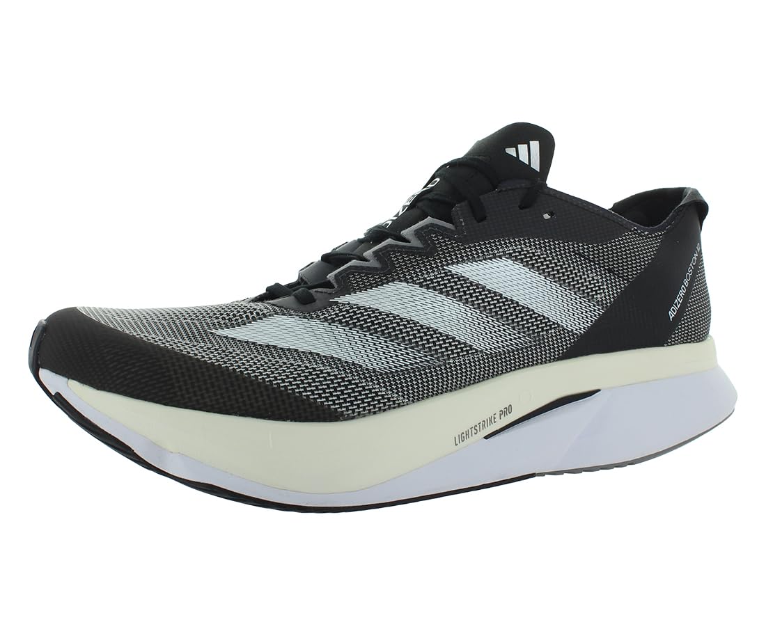 adidas Adizero Boston 12 Mens Shoes Size 10.5, Color: Core Black/Footwear White/Carbon