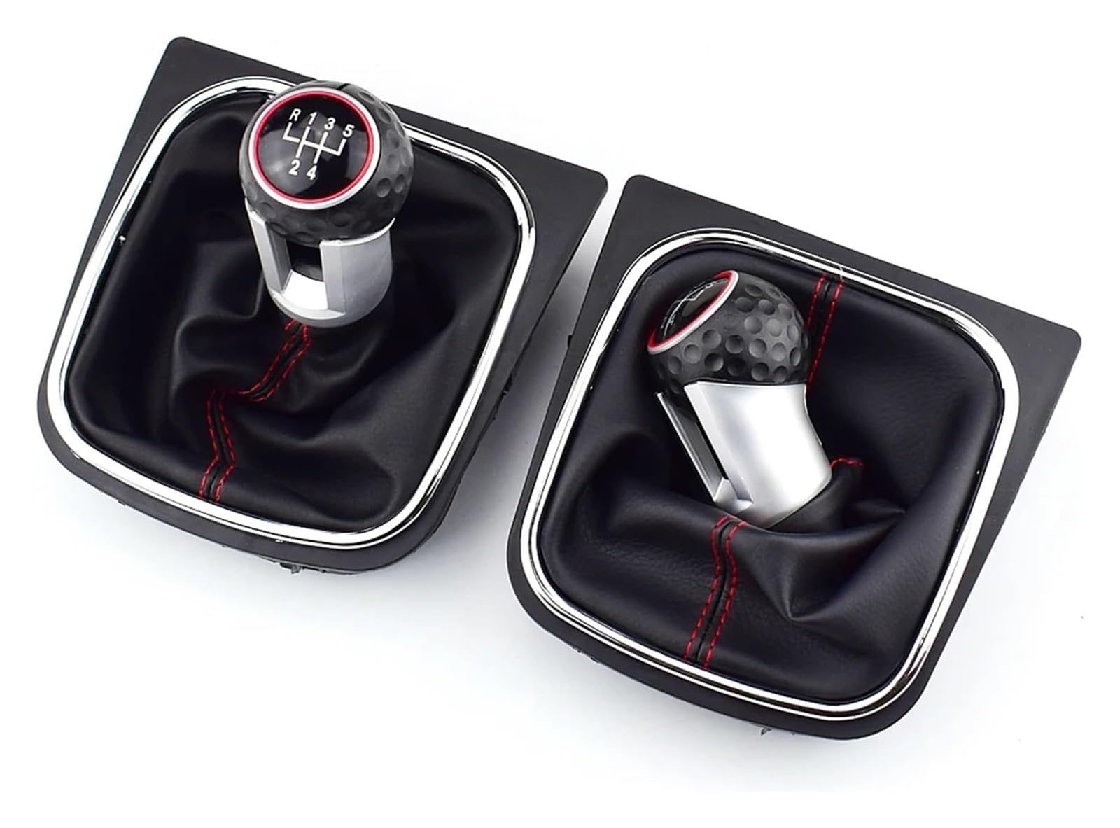 Pomos Palanca Coche Para VW MK5 MK6 Para Golf 5 Y 6 Para Rabbit Para Jetta 2010-2014 Funda Protectora De Cuero Para La Palanca Cambios(Gti 5 Speed)