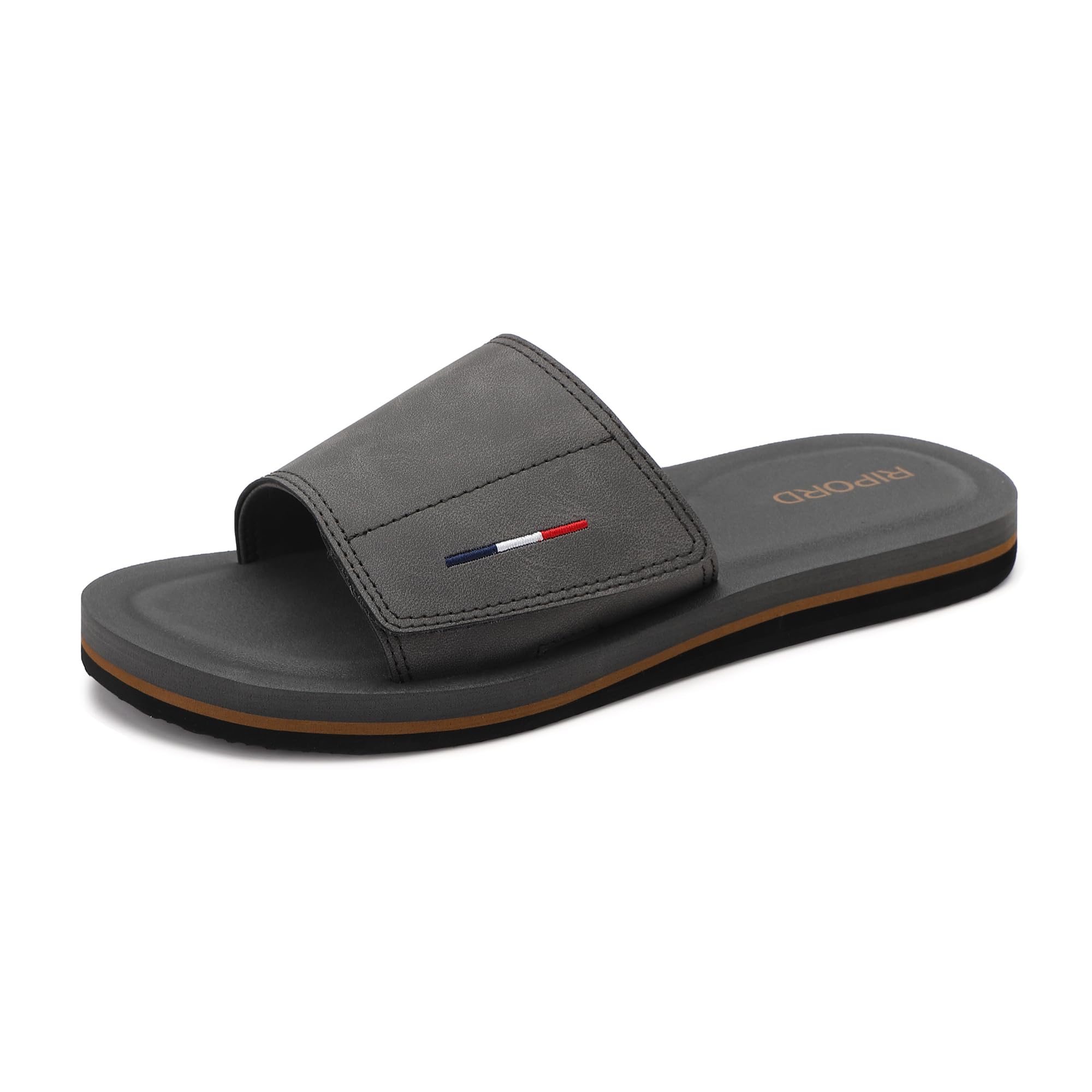 Mens Adjustable Slides Sandals Slip On Sandals Comfortable Athletic Anti-Slip Slides