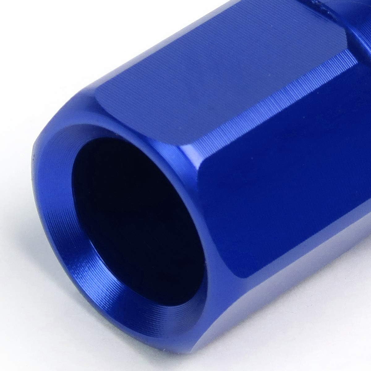 J2 Engineering 20 Pcs 7075 Aluminum Tall Open End M12 x 1.5 Lug Nuts Set w/Socket Adapter, Blue, Fit Conical Seat, LN-T7-003-15-BL