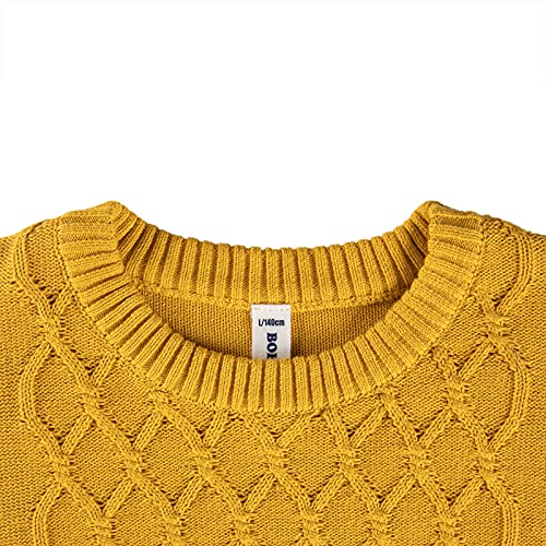 Image of BOBOYOYO Boys Sweaters 100% Cotton Cable Knit Kids Sweater Striped Pullover