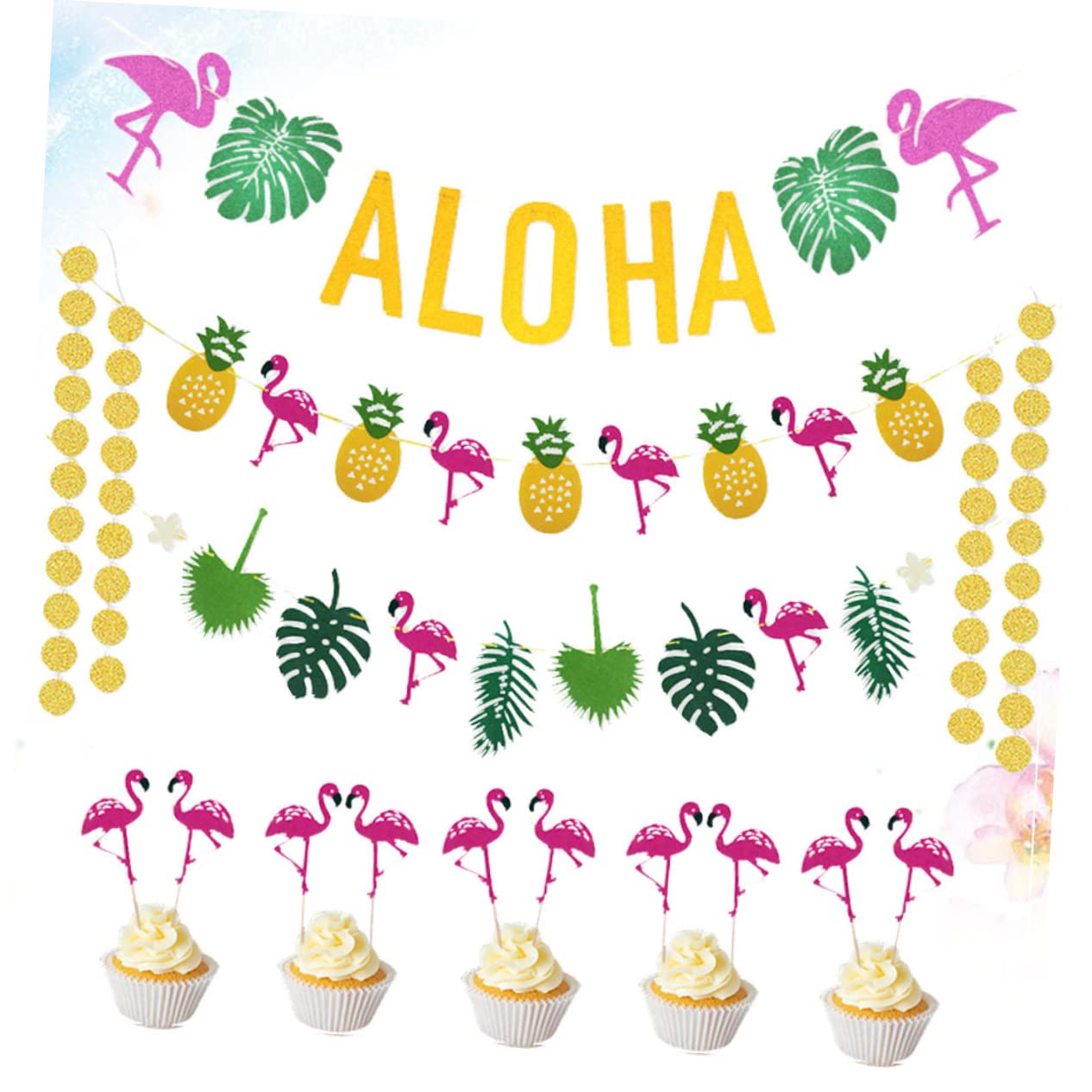 Toyvian 3stücke Hawaiian Party Deko Mit Aloha Girlande Tropischen Accessoires Und Bunten Anhängern Für Sommerfeste Gartenpartys Und Strandveranstaltungen Teiliges Für Fröhliche Feiern