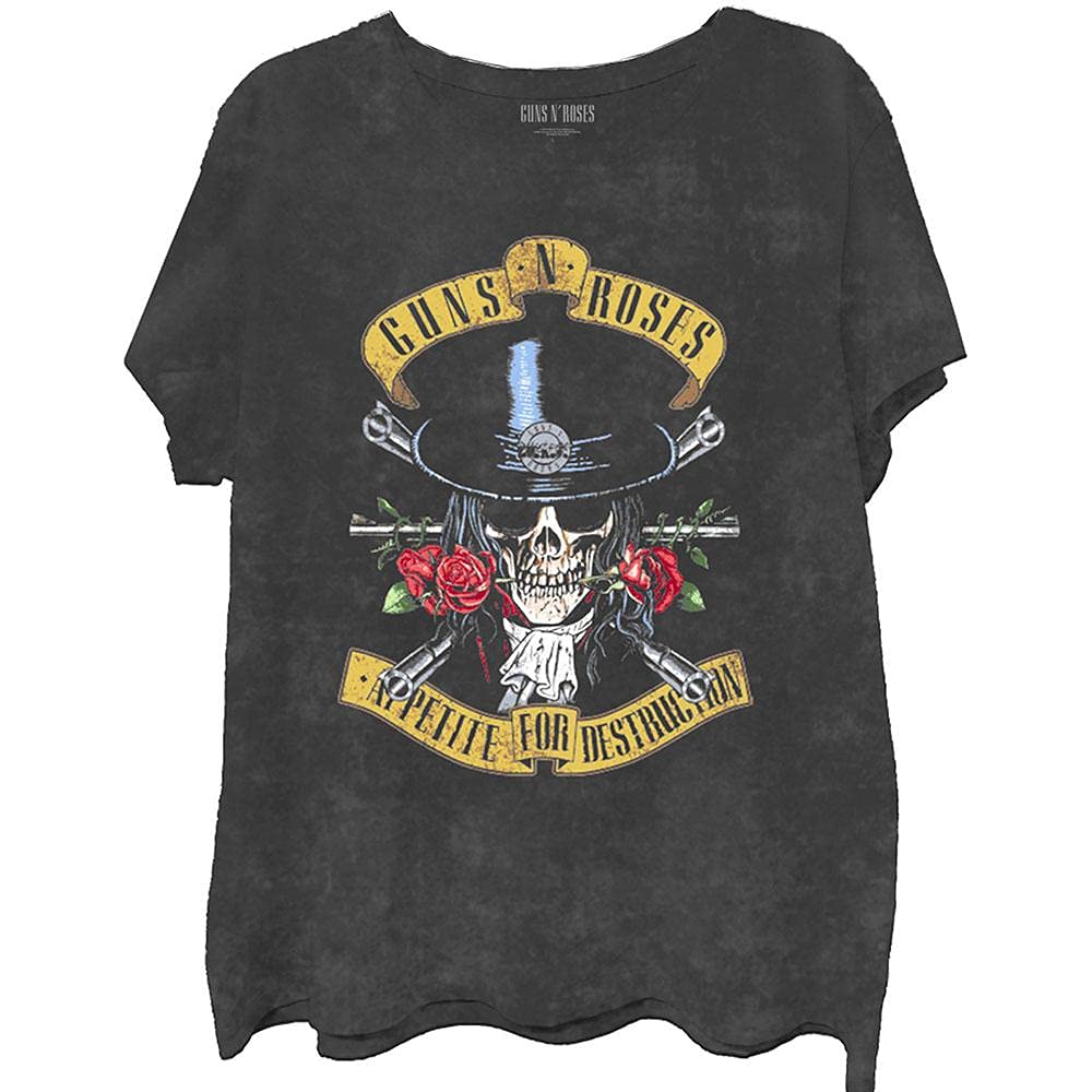 Guns N' Roses T Shirt Appetite Washed Official Dip Dye on Black Unisex XXL