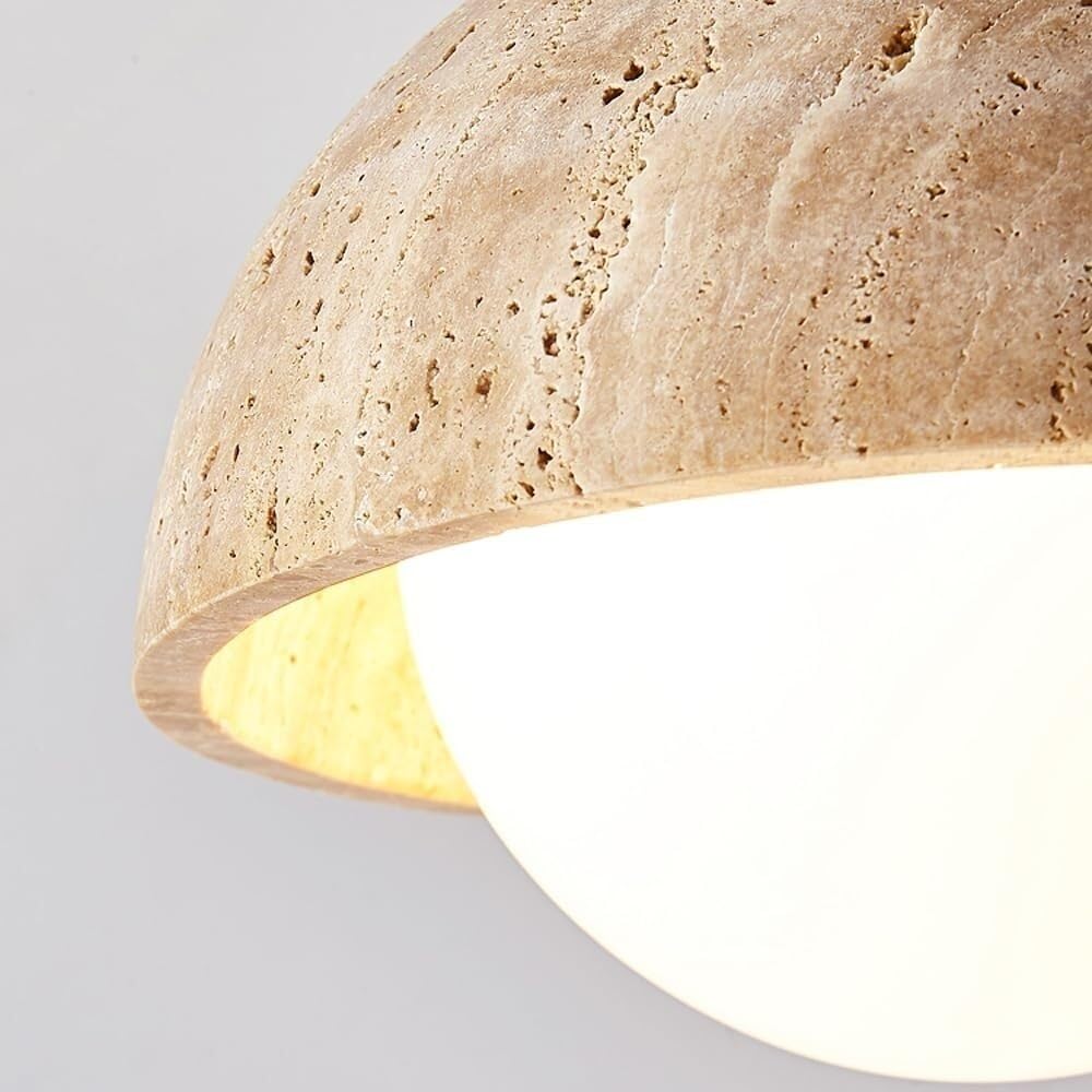 Nowoczesna i minimalistyczna lampa sufitowa LED z betonu wpuszczanego w stylu Wabi Sabi do salonu, sypialni lub korytarza. Cylindryczny reflektor z cementu, ciepła biel, 3000 K, kolor czerwony