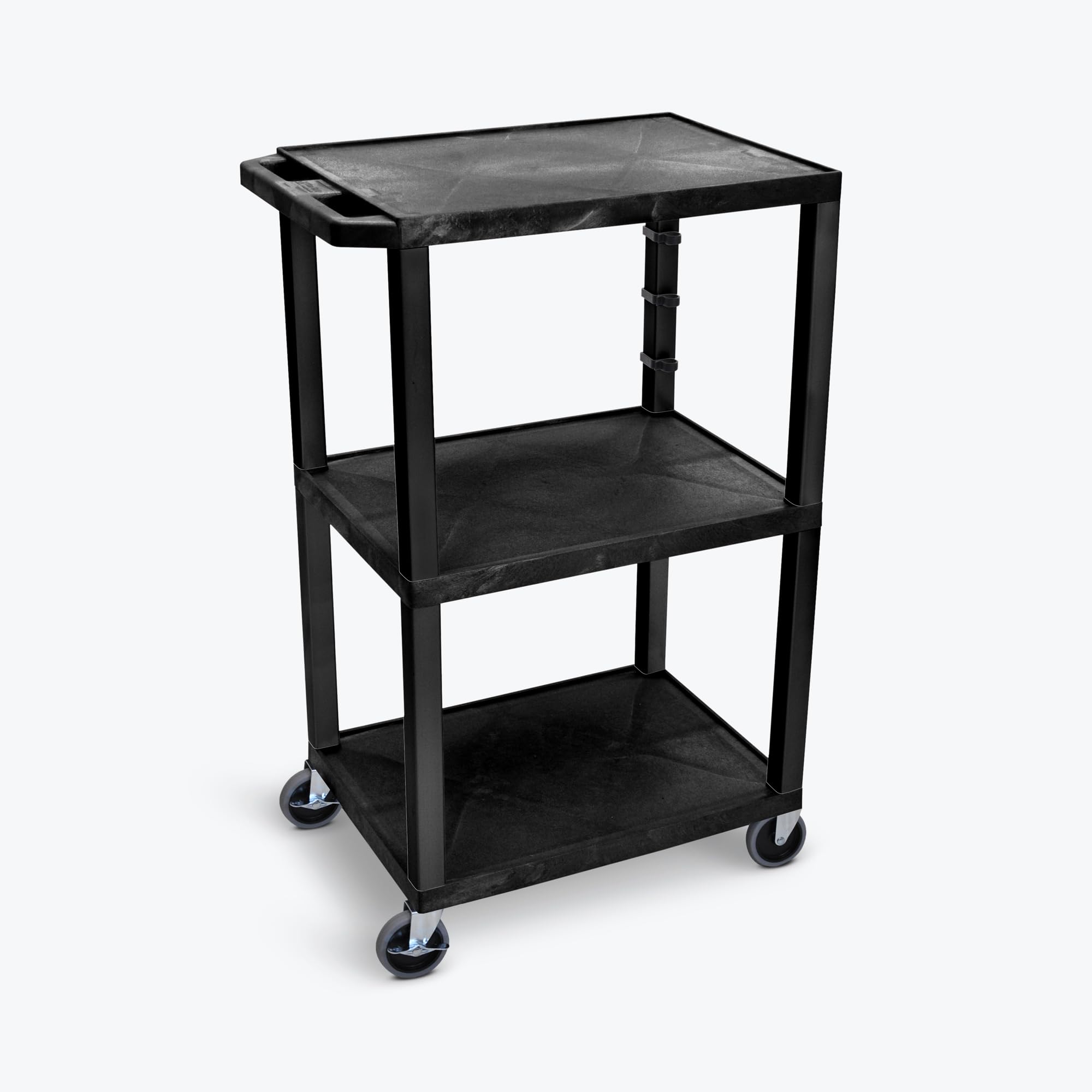 42"&quotH 3-Shelf Utility Cart - Electric  Black