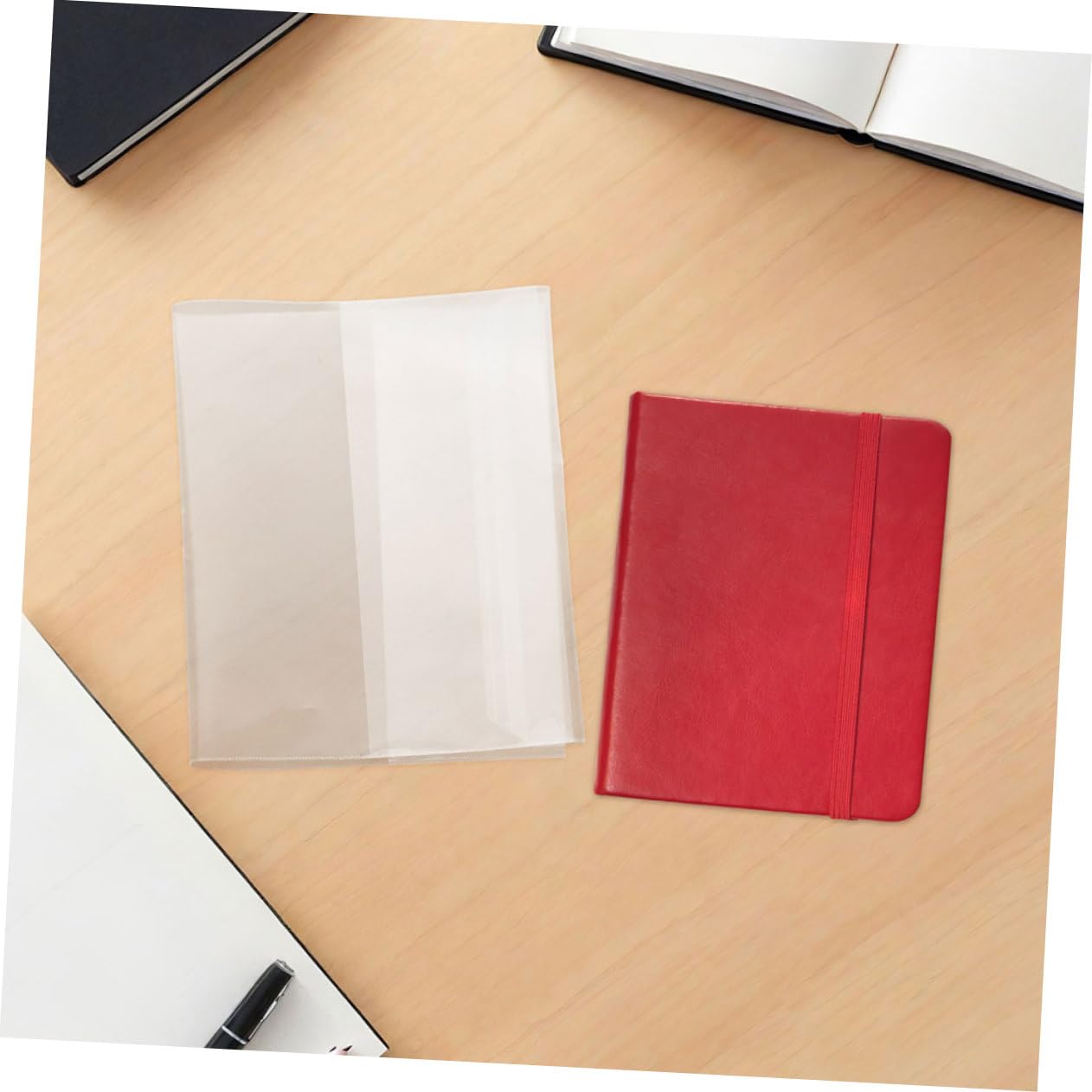 OSALADI 40 Piezas Unidades Funda Libros y Planificadores Transparente de Plástico Resistente Polvo y Arañazos Reutilizable para y Cuadernos